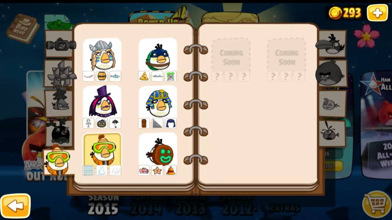 unlock codes for angry birds seasons