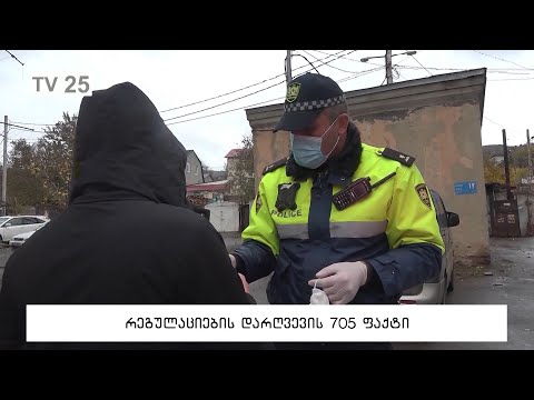 კოვიდრეგულაციების დარღვევის 705 ფაქტი