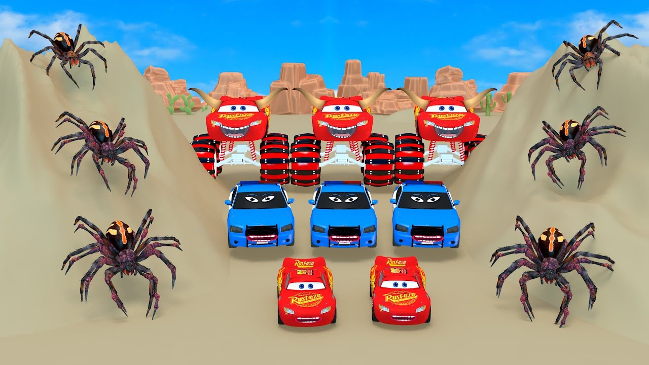 Will Mcqueen & Police Car escape from the giant spiders be successful? Which Car escaped the desert?