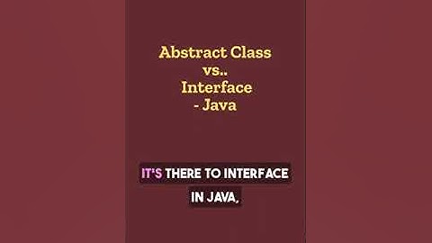 Abstract Class vs Interface in Java | #java ep.2