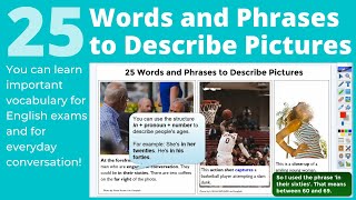 English vocabulary for exams: 25 Words and Phrases to Describe Pictures