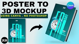 How to Create 3d image in canva | create poster and convert in to 3d |