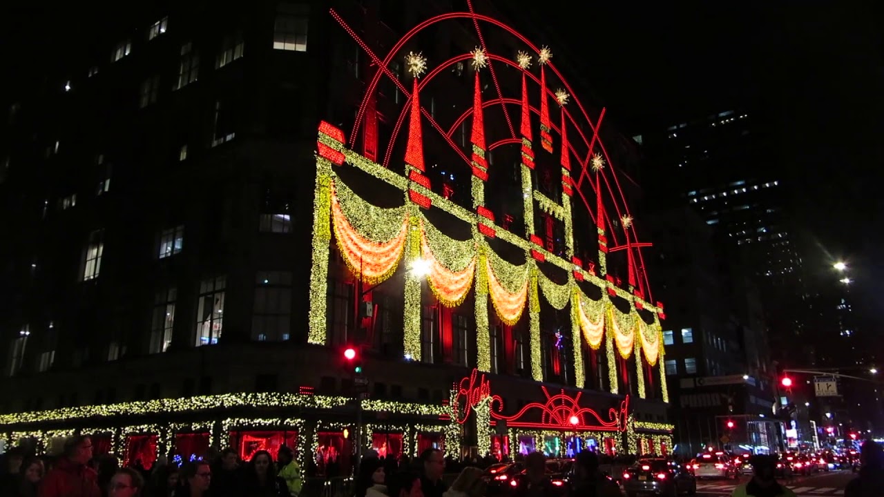 New York Christmas Light Show 2018 Saks 5th Avenue YouTube