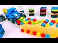 Marble Run ASMR Race ☆ HABA Slope &amp; Dump Truck Excavator Ambulance Forklift Garbage Truck Tractors
