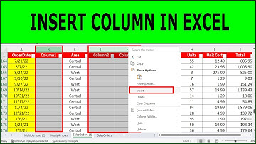 How to Insert Column in Excel | How to Insert Multiple Columns in Excel