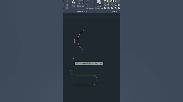 Dimensions Arc Length in Autocad #shorts