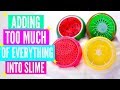 ADDING TOO MUCH INGREDIENTS INTO SLIME! Adding Too Much Of Everything Into SLIME!