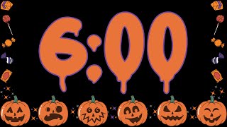 6 Minute Fun Halloween Jack-o'-lantern and Candy Timer (No Music, Spooky Alarm at End)