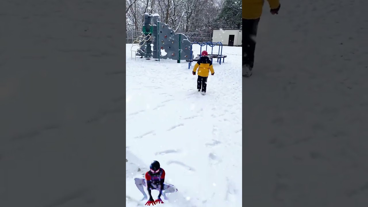 A Hero's Winter Fun: Spider-Man Enjoys Snow in Real Life 