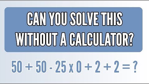 Can you Solve this equation without using a calculator
