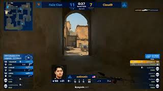 AUTIMATIC INSANE 1V4 CLUTCH AGAINST FaZe clan!  FaZe vs Cloud9 (Dust2)