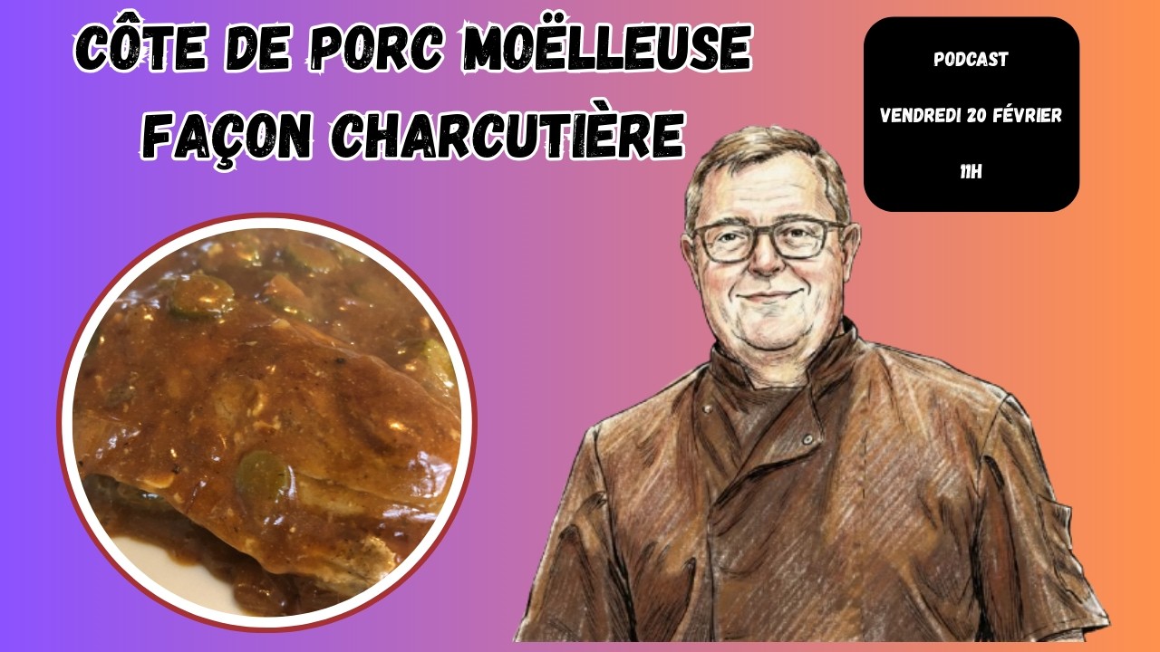 Côte de porc moêlleuse façon charcutière