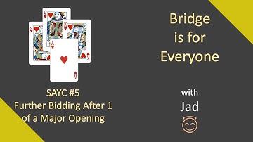 SAYC #5: Further Bidding After 1 of a Major Opening: Bridge is for Everyone.