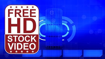 Free Stock Videos - Abstract animated blue hi-tech digital background with glass building