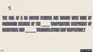 DC Motor Starter Wound With Wire Of Manganin Because_Temp Coefficie Of Resistance_Thermoelectric EMF