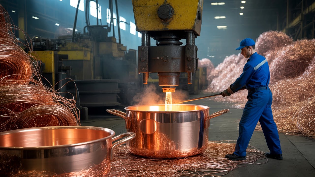 Inside the Copper Recycling Factory | Old Wires to Huge Cooking Pots