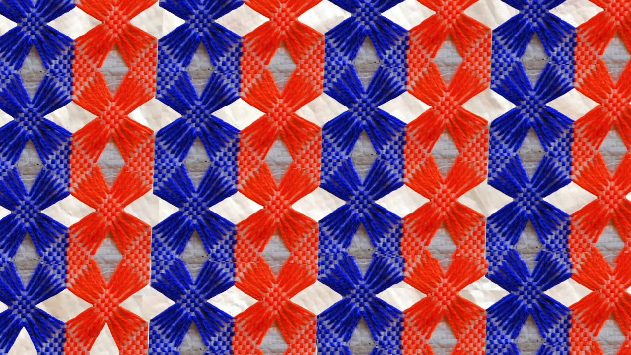 Awesome design of bena doormat on plastic sack | प्लास्टिक के बोरी पर बेना /डोरमेट की जबरदस्त डिजाइन