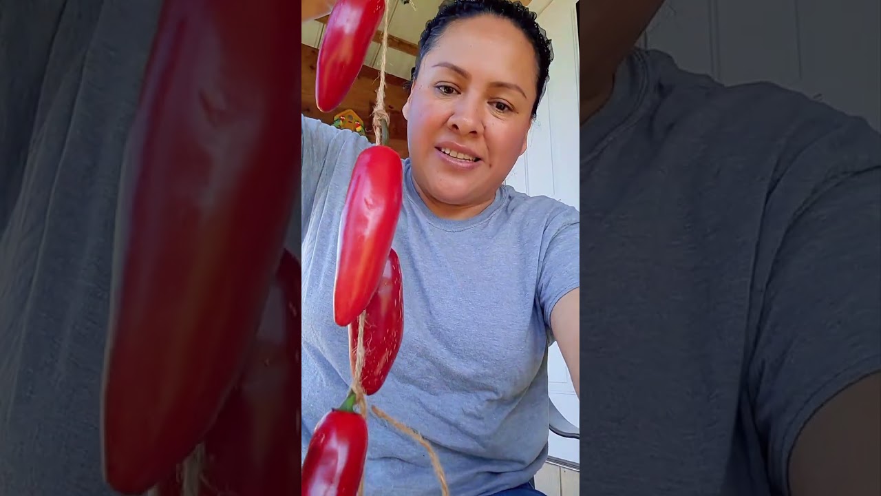 RISTRAS DE CHILES ROJOS PARA HACER SALSA 😋