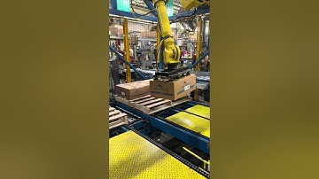 FANUC robot palletizing boxes