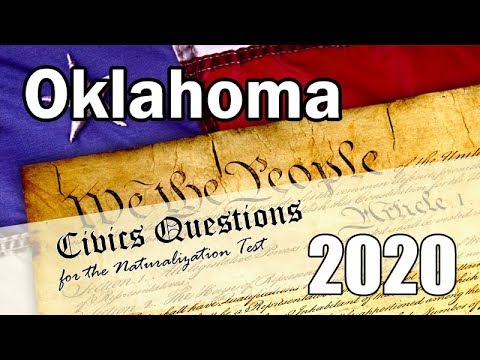 [Oklahoma version] 2020 Civics Questions for the Naturalization Test