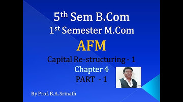 AFM - Capital Restructuring -1 in Kannada PART 1 - B.COM/M.COM - Mergers& Acquisition By Srinath Sir