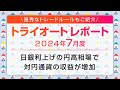 2024年7月度【 トライオートレポート】