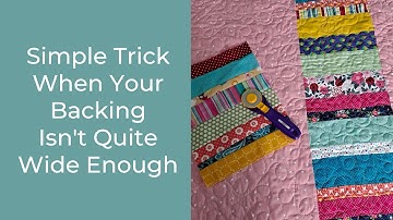 Simple Trick When Your Backing Isn