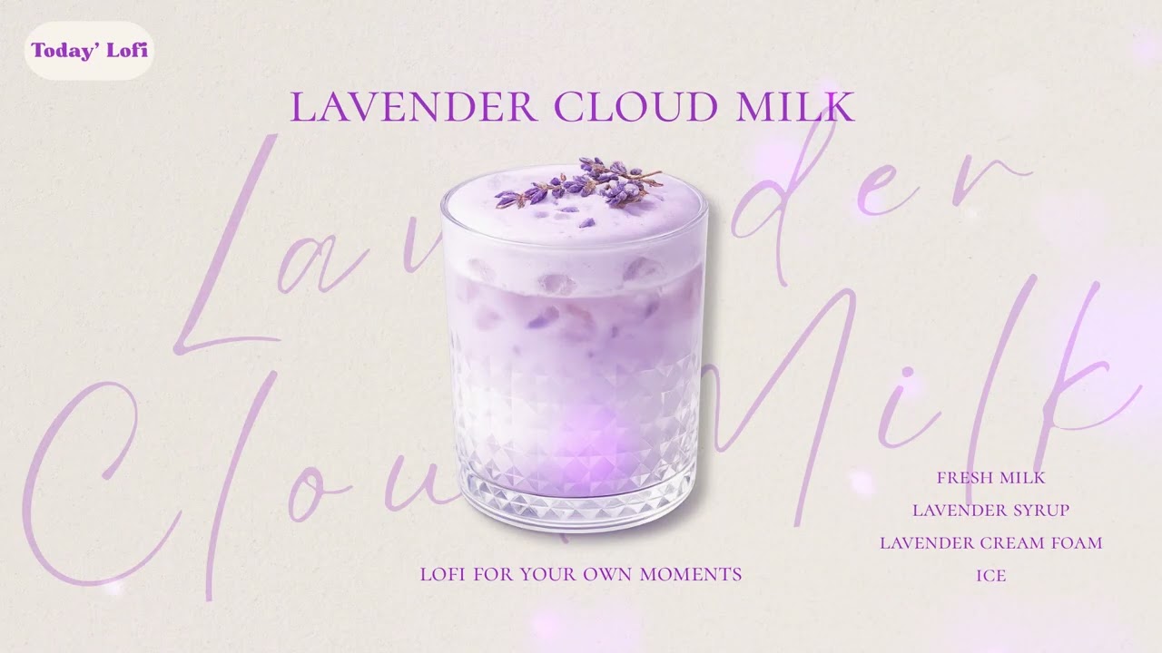 Lavender Cloud Milk 💜☁️ Chill Jazzhop Lofi | Pastel Cafe BGM for Study & Work[2Hours]