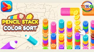 Pencil Stack Color Sort - Gameplay Walkthrough (Android)