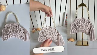 Crochet Ariel Bag | Shell Bag with Pearl Strap | Full Step-by-Step Tutorial 🐚