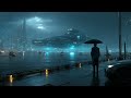 Spaceship in the rain