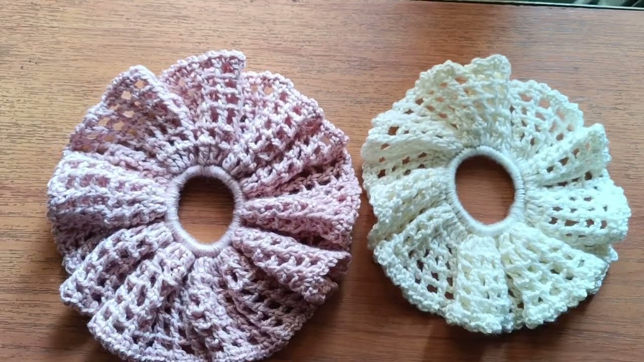Super easy crochet hair scrunchies/Rubber band woolen 
