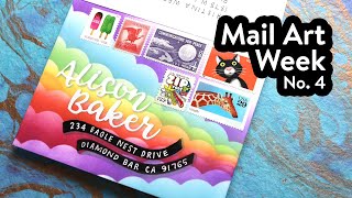 Mail Art Week! Envelope No. 4 - Colorful Clouds & Masked Name
