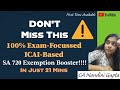 ⚠️Don’t Miss This –100% Exam-Focused &amp; ICAI-Based!! SA 720 Exemption Booster💥II CA Nandini Gupta