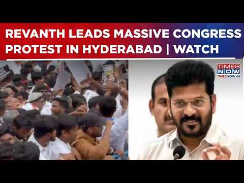 Watch: Telangana CM Revanth Reddy Leads Massive Congress Protest In Hyderabad | NEET Leak | CJP