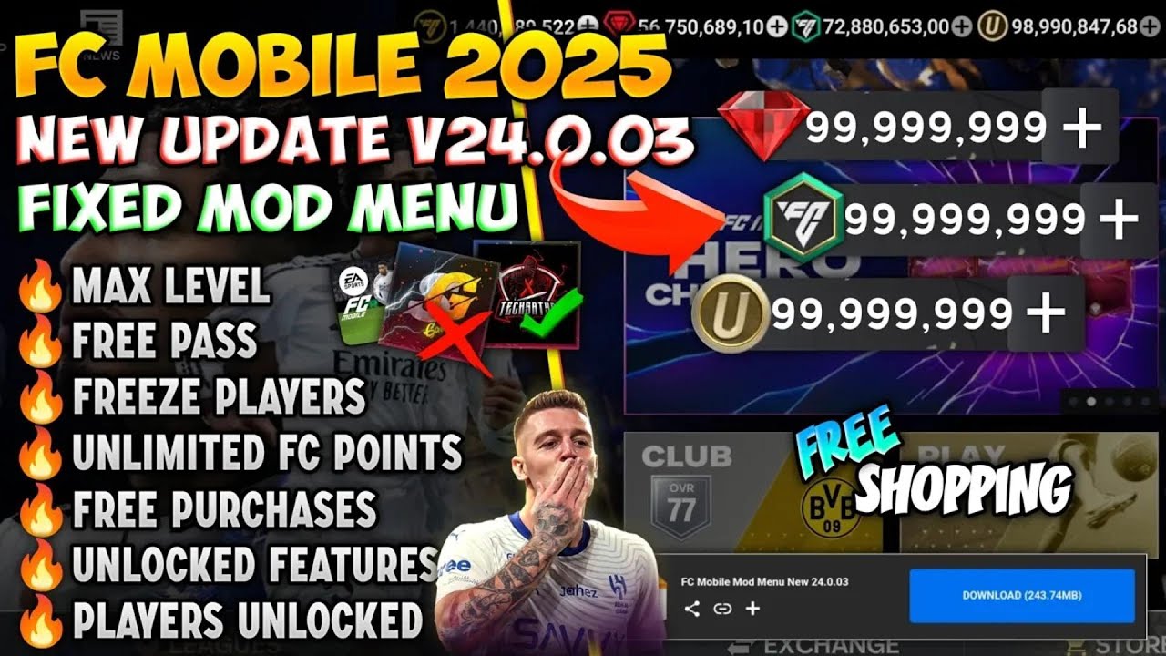 FIXED!🔥 FC Mobile MOD MENU v24.0.03 Unlimited Money, Points &
