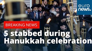 Five stabbed in 'cowardly' attack on New York Hanukkah celebration