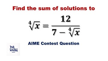 American Invitational Mathematics Examination(AIME) | Solve radical equation