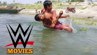 Wwe moves in the village swimming pool for kids