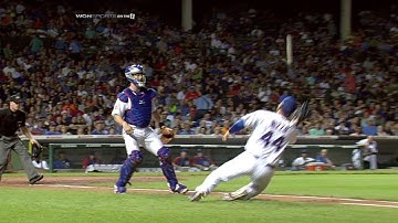 SF@CHC: Rizzo makes sliding grab in foul territory