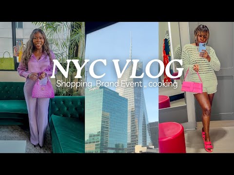 SHOPPING JENEE FUTURE COLLECTIVE ,TRY ON HAUL, ROOFTOP BRAND EVENT, MAKING A QUICK  MEAL | NYC VLOG