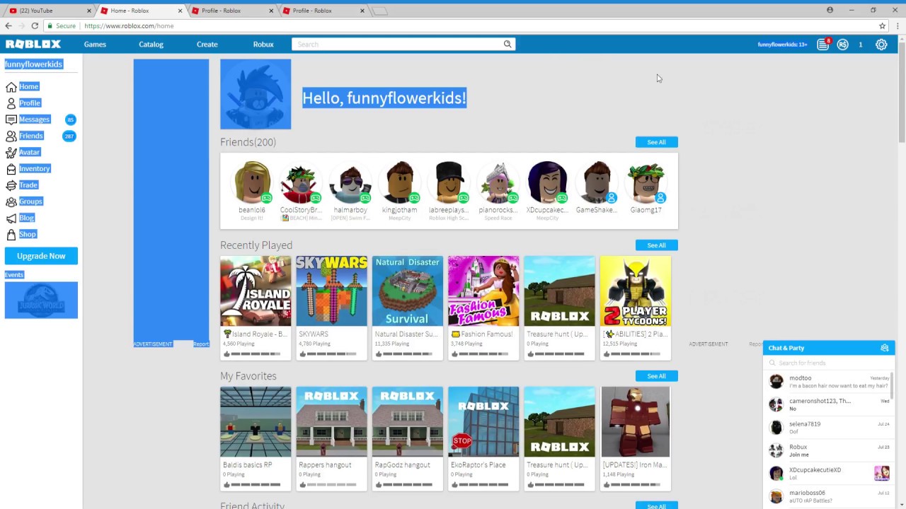 My Roblox Page And Planz YouTube