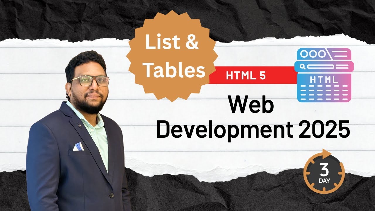 HTML for Beginners | Day-3 Class | Web Development Training 2025 - YouTube