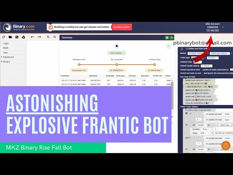 Astonishing Binary.com Bot - MKZ Binary Rise Fall Bot | Explosive Frantic Binary Bot