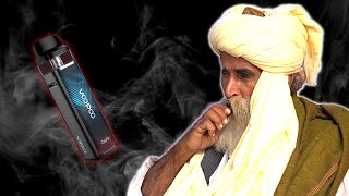Elder Tribesperson Tries Vaping for the first time