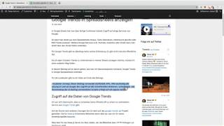 Google Trends in Spreadsheets anzeigen