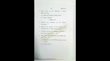 BPSC-102: CONSTITUTIONAL GOVERNMENT AND DEMOCRACY IN INDIA | JUNE 2024 | IGNOU #exam #june2024 #tee