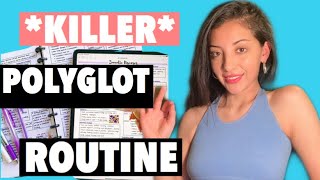 POLYGLOT ROUTINE FOR QUICK LANGUAGE LEARNING ✌HOW TO ACTUALLY LEARN A LANGUAGE  with notes!