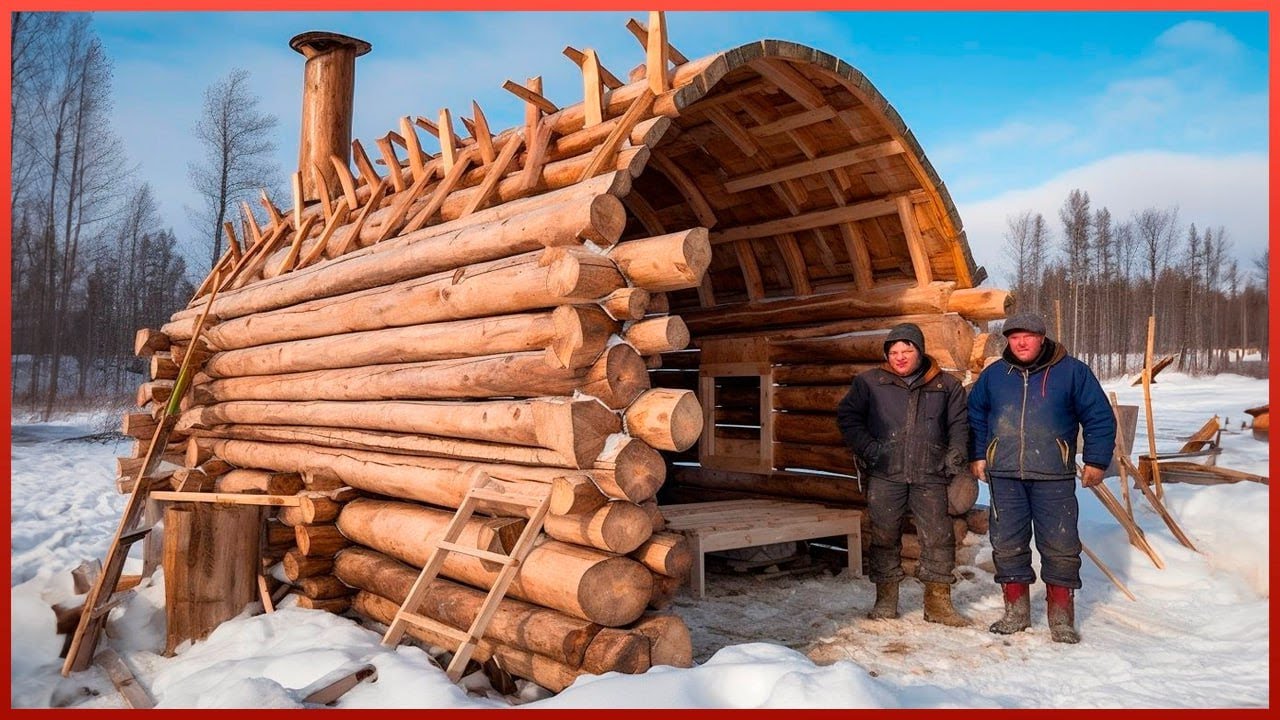 ⁣Two Brothers Build Amazing Log Cabin Off Grid From Scratch | by @lifeinthesiberianforest1