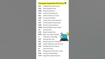 Computer Important Full Forms ll Computer Full Form ll #computer #computergk #computers #shorts